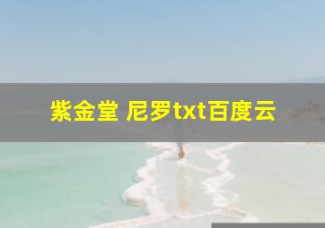 紫金堂 尼罗txt百度云